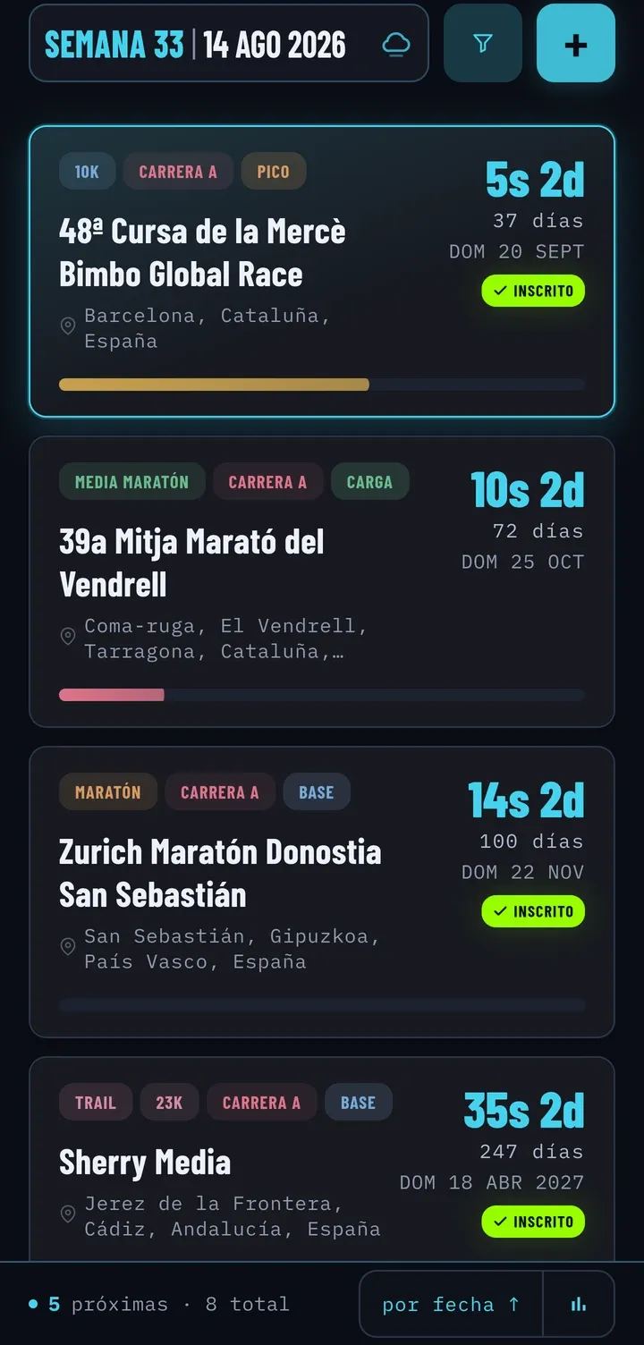 The same race list with the cyan accent instead of red: the whole interface recolours.
